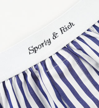 Classic Logo Boxer Shorts - Dark Blue Striped