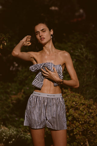 Classic Logo Boxer Shorts - Dark Blue Striped