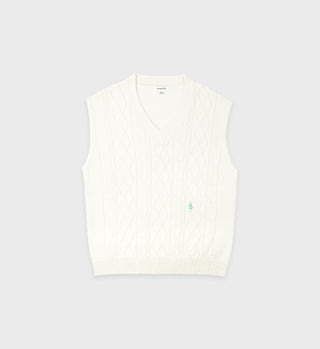 SRC Cableknit Vest - Cream/Kelly