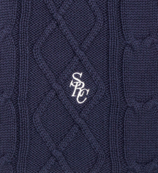 SRC Cableknit Vest - Navy/Cream