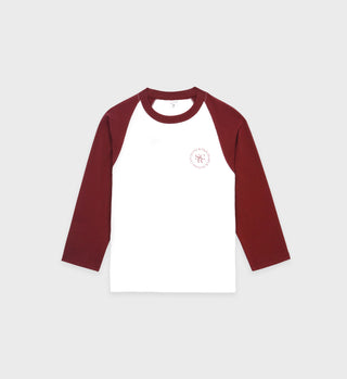 SRHWC Baseball Tee - White/Merlot