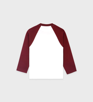 SRHWC Baseball Tee - White/Merlot