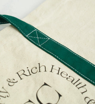 Two Toned Tote Bag - Natural/Forest Green