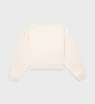 SR Open Cropped Crewneck - Cream