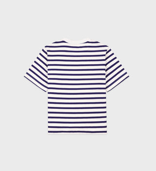 SR Sport Embroidered Breton T-Shirt - White/Navy