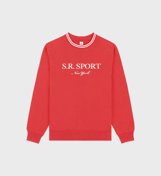 SR Sport Crewneck - Ruby/White