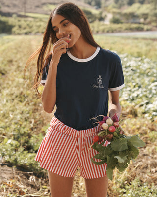 SR Sport Poplin Short - White/Ruby