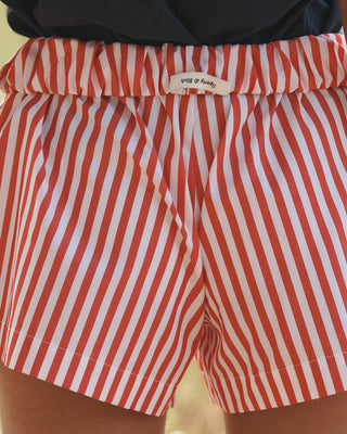 SR Sport Poplin Short - White/Ruby