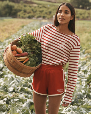 SR Sport Track Short - Ruby/White