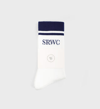 Upper East Side Sock - White/Navy