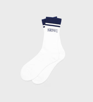 Upper East Side Sock - White/Navy