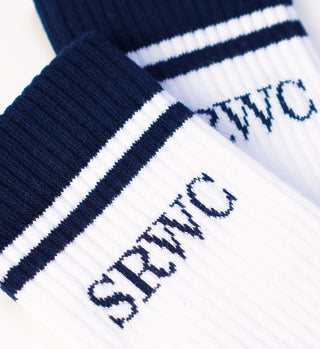 Upper East Side Sock - White/Navy