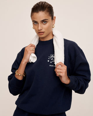 Stars Health Crew Crewneck - Navy