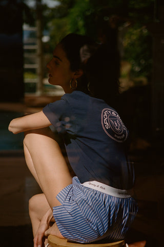 Classic Logo Striped Boxer - Navy
