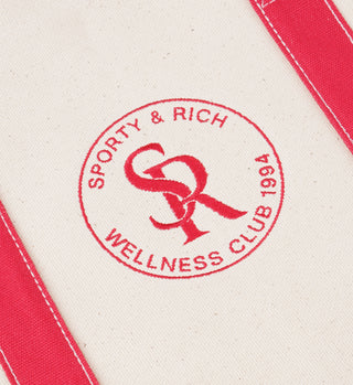 S&R Two-Tone Tote - Natural/Ruby