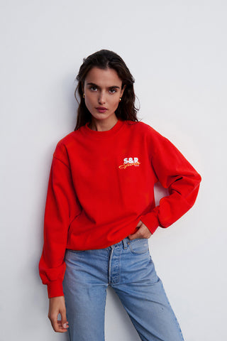 S&R Sports Crewneck - Cherry