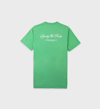 Tennis Script T Shirt - Kelly Green