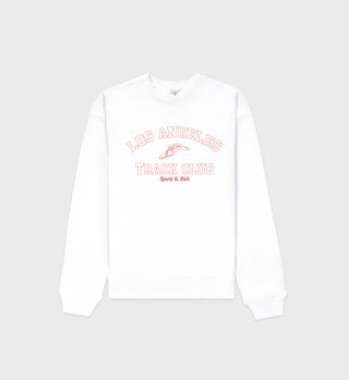 Track Club Crewneck - White/Red