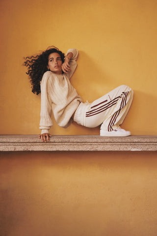 Track Pants - Cream/Merlot
