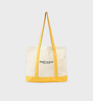 Two Toned Tote Bag - Natural/Yellow