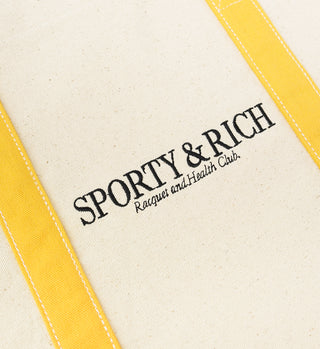 Two Toned Tote Bag - Natural/Yellow