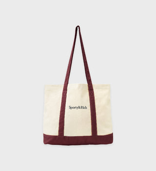 Carolyn Tote - Natural/Merlot
