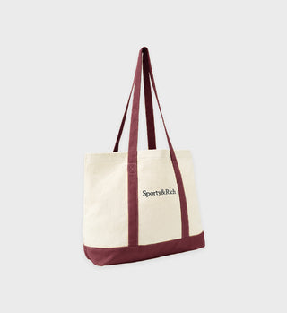 Carolyn Tote - Natural/Merlot