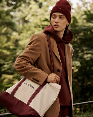Carolyn Tote - Natural/Merlot