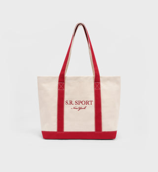 SR Sport Two Tone Tote - Natural/Ruby