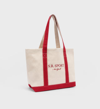 SR Sport Two Tone Tote - Natural/Ruby