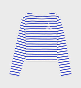 Vendome Embroidered Breton Longsleeve - White/Atlantic