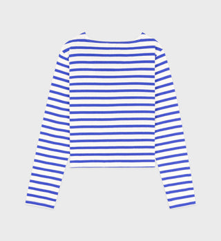 Vendome Embroidered Breton Longsleeve - White/Atlantic