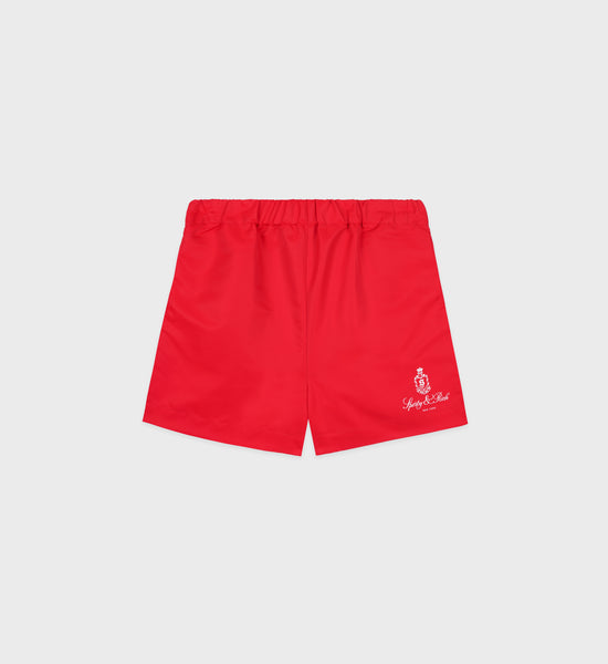 Vendome Nylon Short - Ruby/White