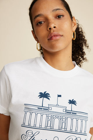 Villa T-Shirt - White/Navy