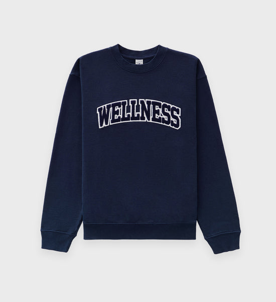 Wellness Ivy Bouclé Crewneck - Navy