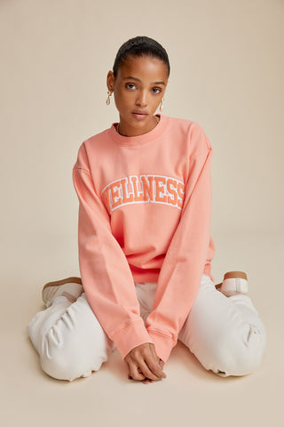 Wellness Boucle Crewneck - Grapefruit/White