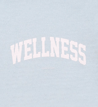 Wellness Ivy Cropped Crewneck - Baby Blue/White