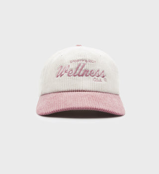 Wellness Club Corduroy Hat - White/Rose