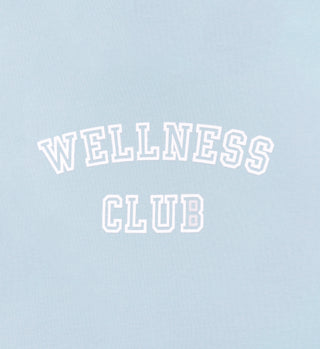 Wellness Club Flocked Crewneck - Baby Blue/White