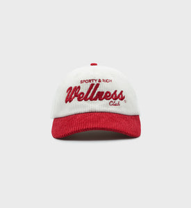 Casquette Wellness Club Corduroy - Blanc/Rouge