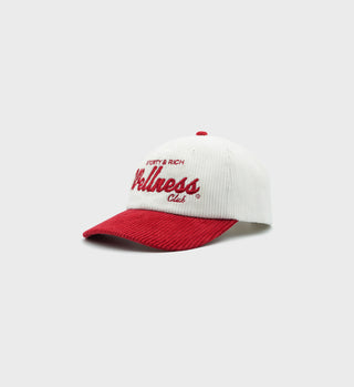 Casquette Wellness Club Corduroy - Blanc/Rouge