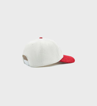 Casquette Wellness Club Corduroy - Blanc/Rouge