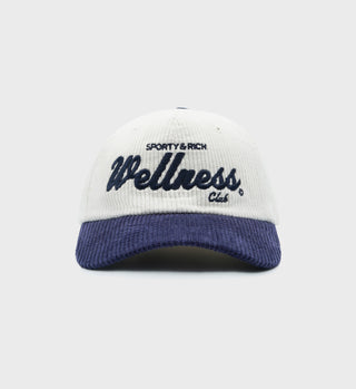 Wellness Club Corduroy Hat - White/Navy