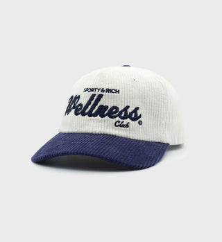 Wellness Club Corduroy Hat - White/Navy