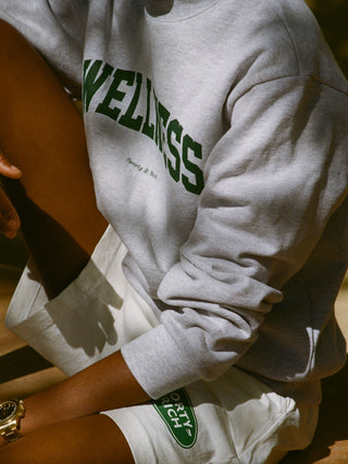 Wellness Ivy Crewneck - Heather Grey/Forest