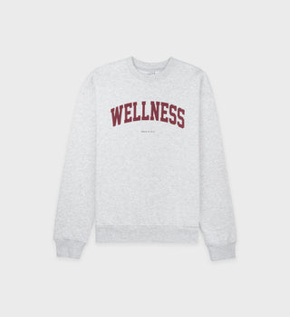 Wellness Ivy Crewneck - Heather Gray/Merlot