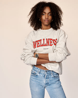 Wellness Ivy Crewneck - Heather Gray/Red
