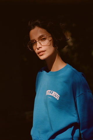 Wellness Ivy Cropped Crewneck - Ocean