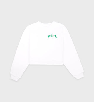 Wellness Ivy Cropped Crewneck - White