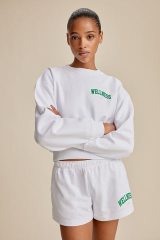 Wellness Ivy Cropped Crewneck - White